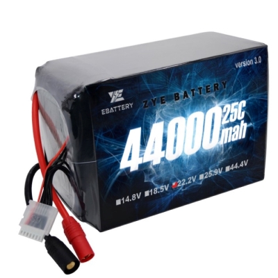 ZYE high-capacity 40000mah 44000mah 22.2v 6s12S 44.4V 20C25C lipo battery pack for rc model plane